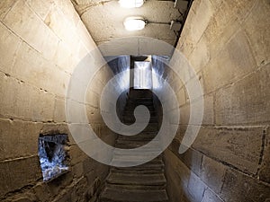 interior of stairway of florence giotto tower detail near Cathedral Santa Maria dei Fiori, Brunelleschi Dome Italy