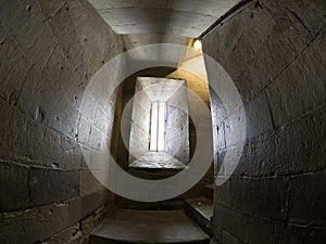 interior of stairway of florence giotto tower detail near Cathedral Santa Maria dei Fiori, Brunelleschi Dome Italy