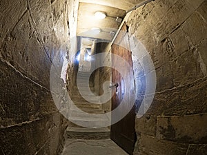 interior of stairway of florence giotto tower detail near Cathedral Santa Maria dei Fiori, Brunelleschi Dome Italy