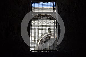 interior of stairway of florence giotto tower detail near Cathedral Santa Maria dei Fiori, Brunelleschi Dome Italy