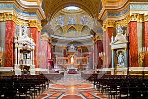 Interior of Stephen's Basilica in Budapest