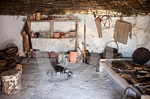 Interior of Stoneage hut