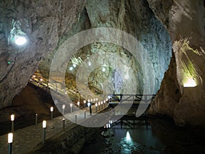 The interior of StopiÄ‡a cave, cave is located on the slopes of the Zlatibor mountain in Serbia