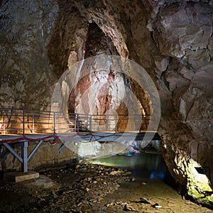 The interior of StopiÄ‡a cave, cave is located on the slopes of the Zlatibor mountain in Serbia