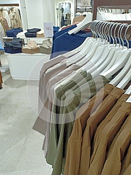 Interior style and tidy arrangement inside the appareal retails shop.
