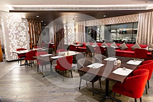 Interior of stylish italian restaurant