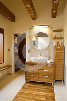 Interior of stylish modern bathroom