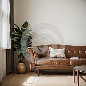 Interior of stylish retro living room