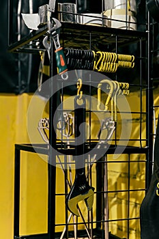 Interior of a stylish workshop with tools