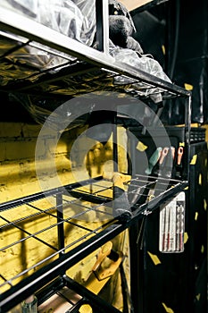 Interior of a stylish workshop with tools