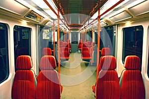 Interior of subway train
