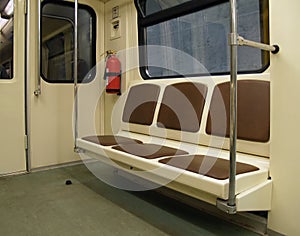 Interior of a subway train