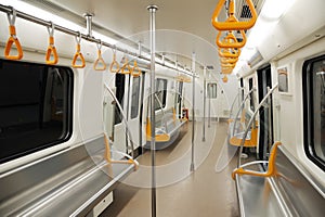 Interior of a subway train