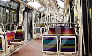 Interior of subway train
