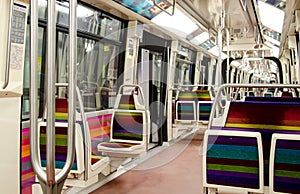 Interior of subway train