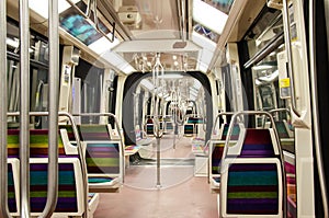 Interior of subway train
