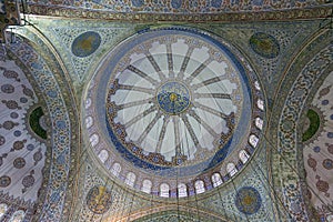 Interior of the Sultan Ahmed Mosque in Istanbul