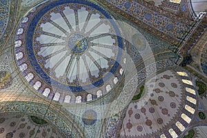 Interior of the Sultan Ahmed Mosque in Istanbul