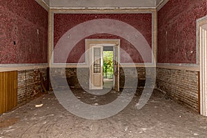 Interior of  summer house of the noble family Gombos left to the ravages of time. It was built at the beginning of the 20th centur