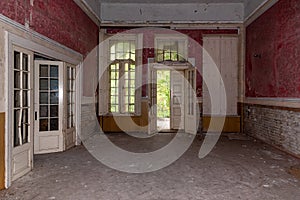 Interior of  summer house of the noble family Gombos left to the ravages of time. It was built at the beginning of the 20th centur