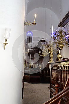 Interior of a synagogue in Curacao