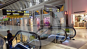 Interior of T-Centralen, the main metro station in Stockholm. Metro, bus, train