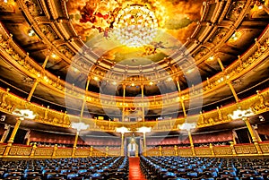 Interior of Teatro Nacional Nacional Theatre of Costa Rica in