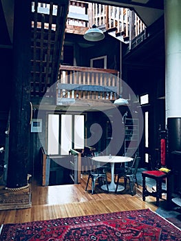 Interior of Telephone pole treehouse on Chappequiddick Island (Edgartown, Mass)