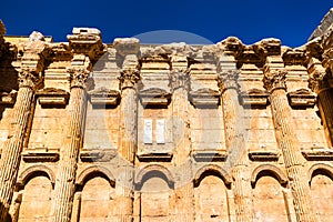 Interior of the Temple of Bacchus at Baalbek, Lebanon