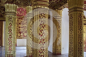 Interior of temple Haw Pha Bang