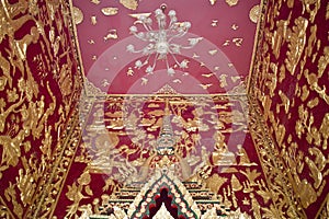 Interior of temple Haw Pha Bang