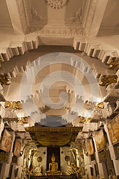 Interior of the Temple of the Sacred Tooth Relic (Sri Dalada Maligwa) in Central Sri Lanka