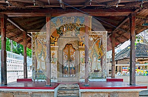 Interior of the Temple of the Sacred Tooth Relic (Sri Dalada Maligwa) in Central Sri Lanka