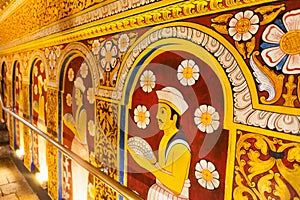 Interior of the Temple of the Sacred Tooth Relic (Sri Dalada Maligwa) in Kandy - Sri Lanka