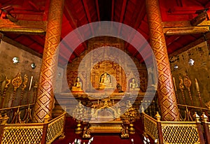 Interior of the temple Wat Phra Singh in Chiang Mai, Thailand