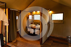 Interior tented camp, Ongava private game reserve, Namibia.