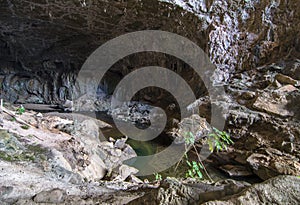 Interior of the Terra Ronca cave, in Goias, Brazil.