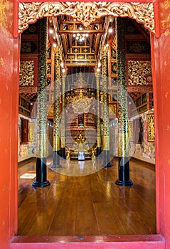 Interior of Thai Church at Wat Phra Sing - Chiang Rai, Thailand