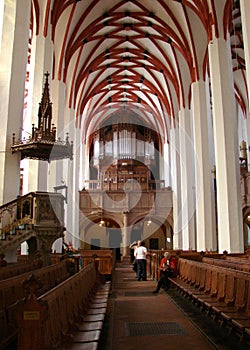 Interior of the Thomaskirche, St. Thomas Church, Leipzig, Germany