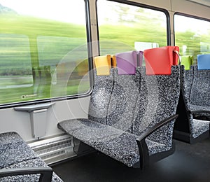 Interior of a Thurbo train switzerland