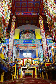 Interior of Tibetan monastery photo