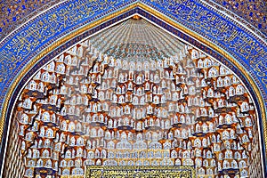 Interior of Tilya-Kori Madrasah in Samarkand, Uzbekistan