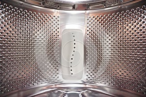 Interior of an empty washing machine drum