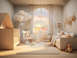 interior of a toddler's room, ai generative