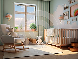 interior of a toddler's room, ai generative