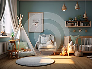 interior of a toddler's room, ai generative