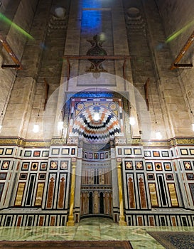 Interior of the tomb of the Reza Shah of Iran, Al Rifaii Mosque, Royal Mosque, Cairo, Egypt