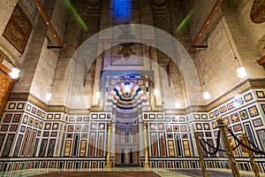 Interior of the tomb of the Reza Shah of Iran, Al Rifaii Mosque, Royal Mosque, Cairo, Egypt