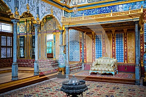 Interior of Topkapi Palace, detail and decoration of the castle, Istanbul, Turkey