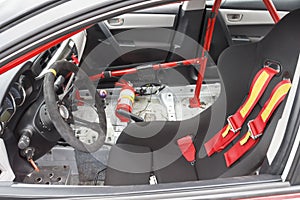 Interior of touring race car